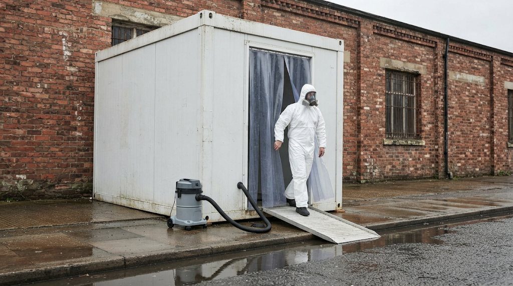Licensed asbestos removal enclosure